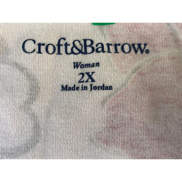 CROFT & BARROW SIZE 2X FLORAL SHORT SLEEVE TOP - Picture 3 of 3